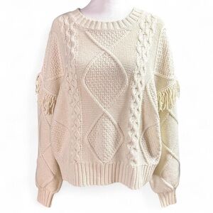 Promesa Textured Knit Cream Sweater